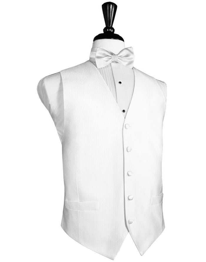 White Faille Silk Tuxedo Vest Cristoforo Cardi
