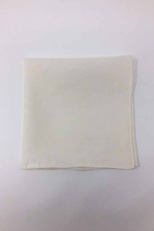 White Linen Pocket Square by Cristoforo Cardi