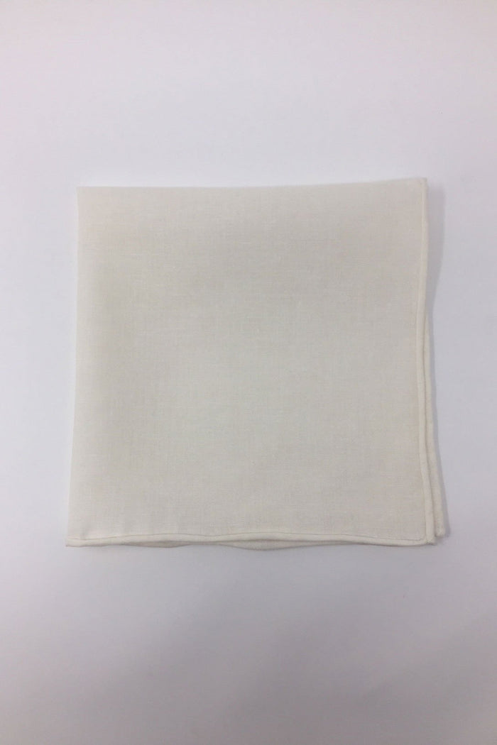 White Linen Pocket Square by Cristoforo Cardi