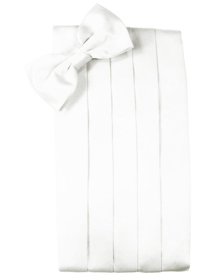 White Noble Silk Cummerbund & Bow Tie Set Cristoforo Cardi
