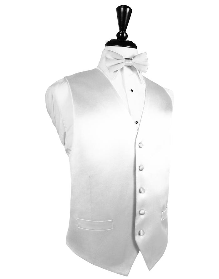 White Noble Silk Tuxedo Vest by Cristoforo Cardi