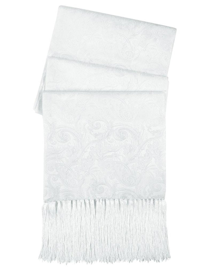 White Tapestry Silk Tuxedo Scarf by Cristoforo Cardi
