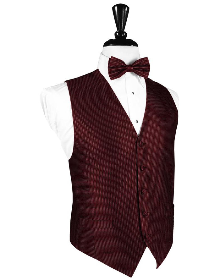Wine Silk Weave Tuxedo Vest by Cristoforo Cardi