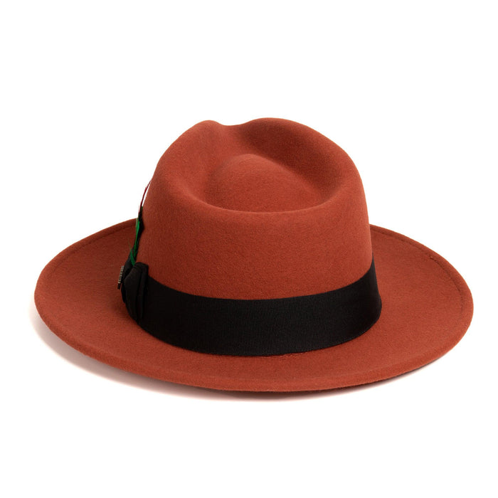 Rust Fedora 100% Australian Wool Crushable Hat by Ferrecci