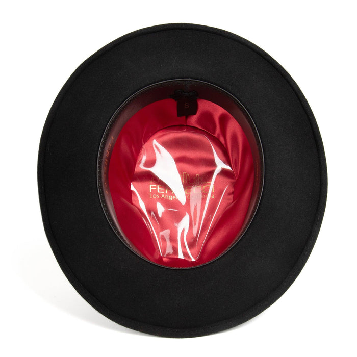 Black & Red Fedora 100% Australian Wool Crushable Hat by Ferrecci