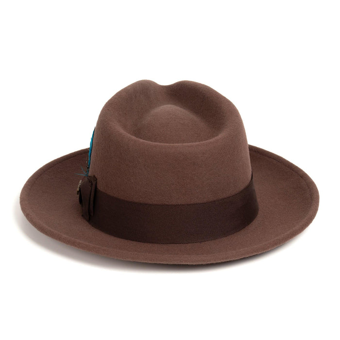 Brown Fedora 100% Australian Wool Crushable Hat by Ferrecci