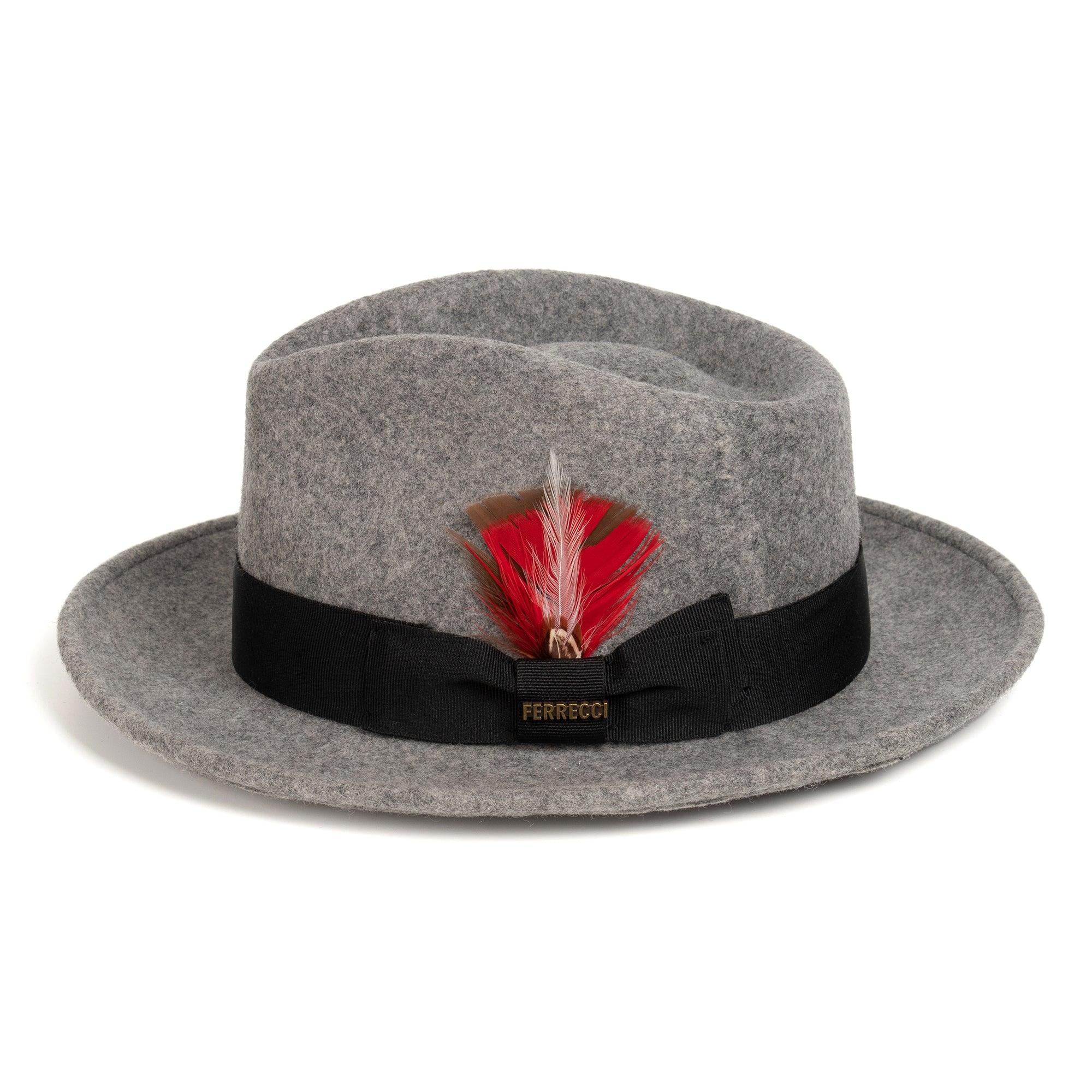 Grey Melange Fedora 100% Australian Wool Crushable Hat by Ferrecci