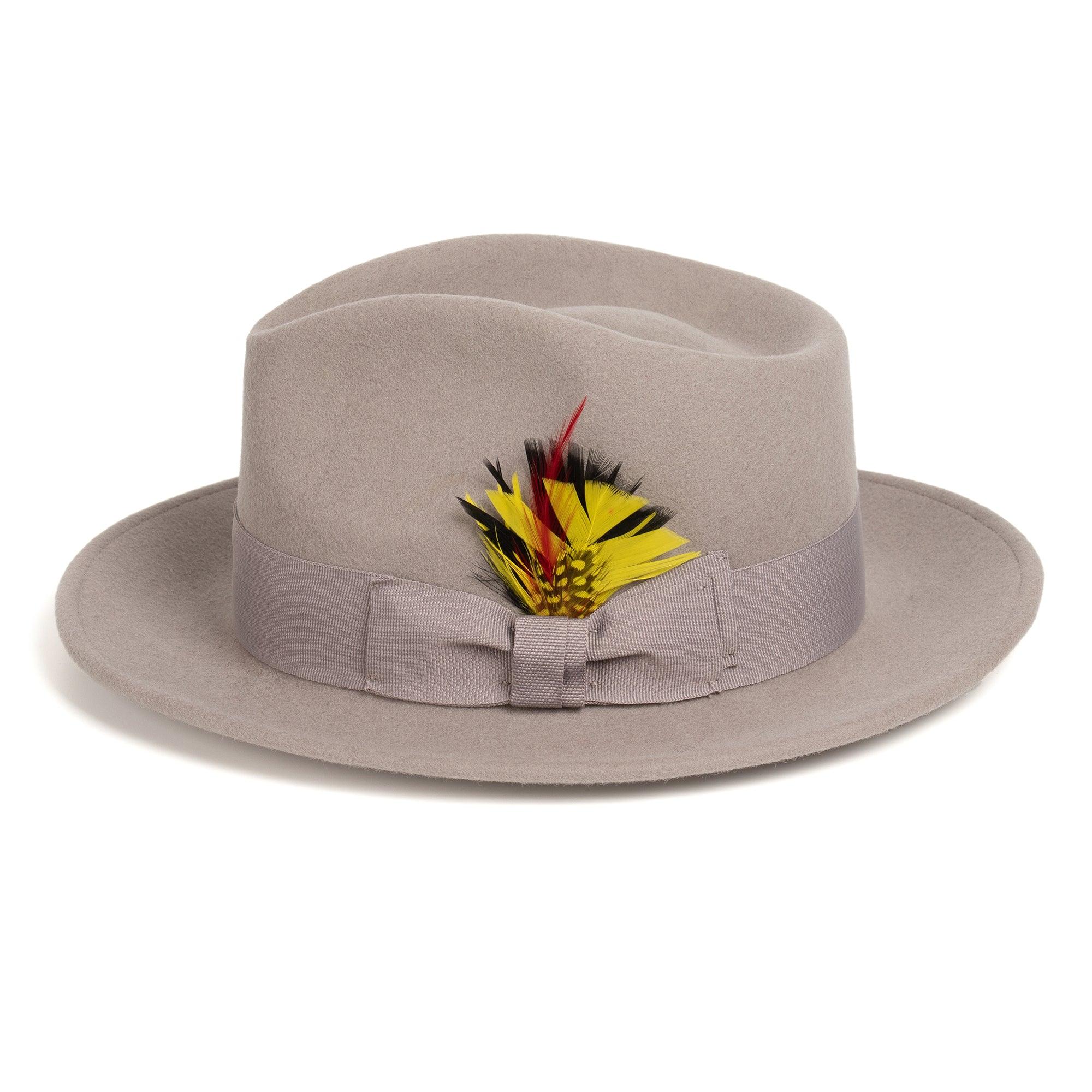 Light Grey Fedora 100% Australian Wool Crushable Hat by Ferrecci