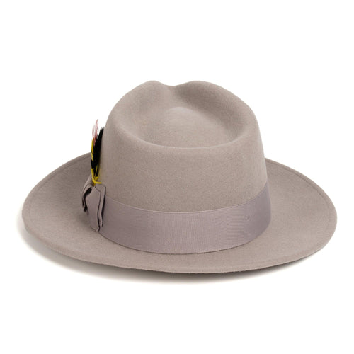 Light Grey Fedora 100% Australian Wool Crushable Hat by Ferrecci