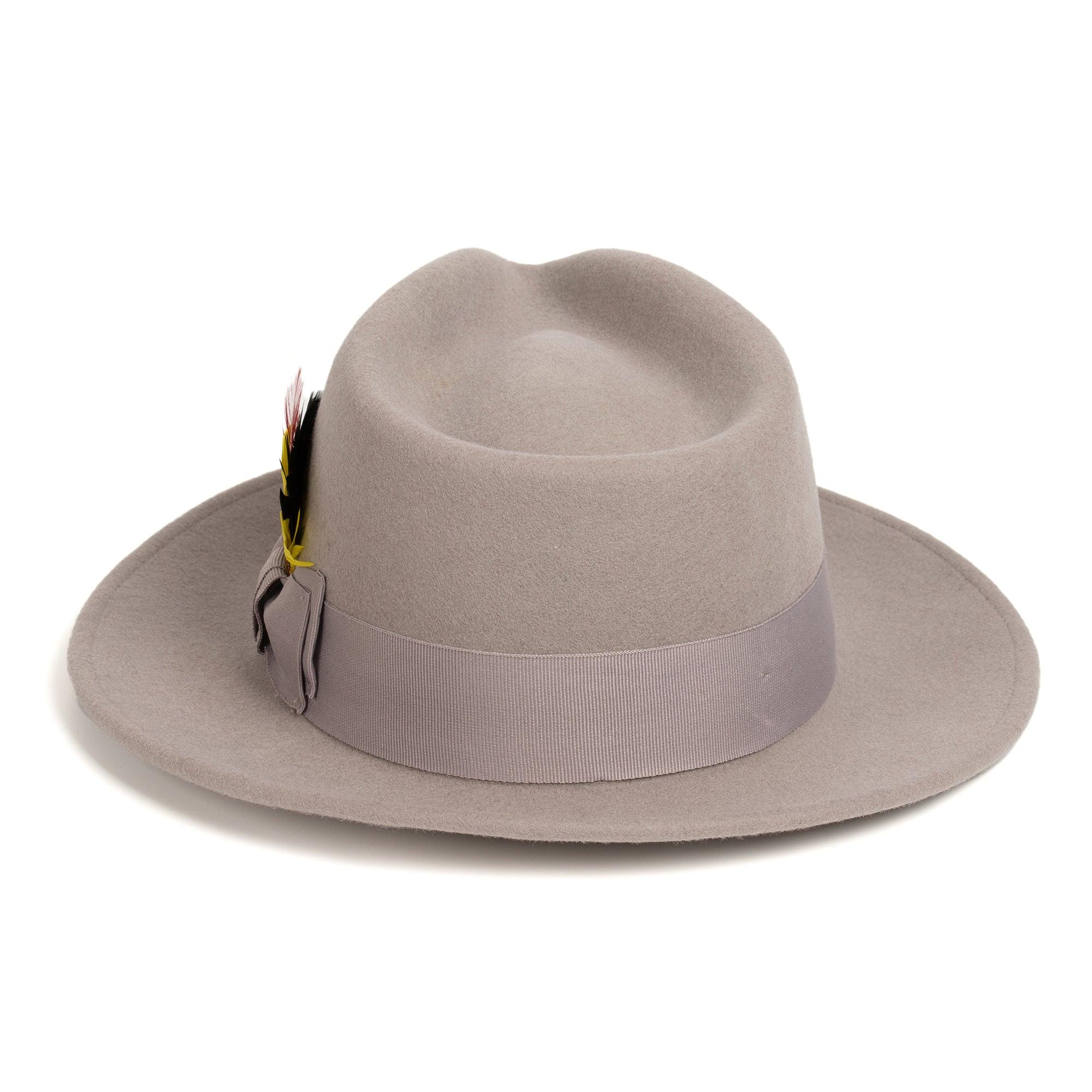 Light Grey Fedora 100% Australian Wool Crushable Hat by Ferrecci