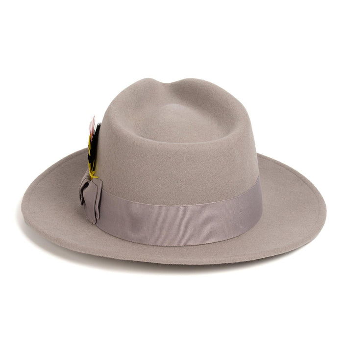 Light Grey Fedora 100% Australian Wool Crushable Hat by Ferrecci