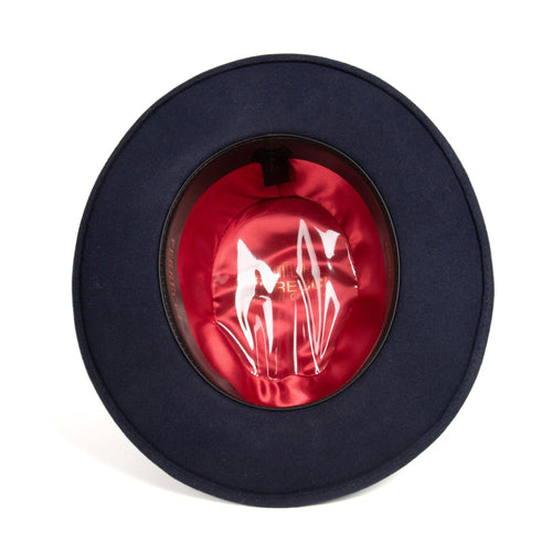 Navy Blue Fedora 100% Australian Wool Crushable Hat by Ferrecci