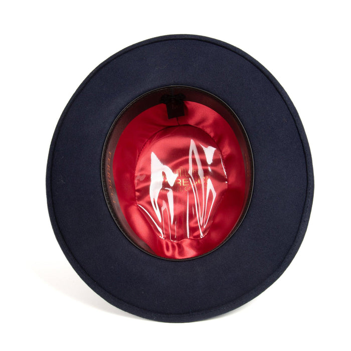 Navy Blue Fedora 100% Australian Wool Crushable Hat by Ferrecci
