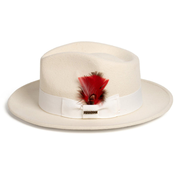 Off-White Fedora 100% Australian Wool Crushable Hat by Ferrecci