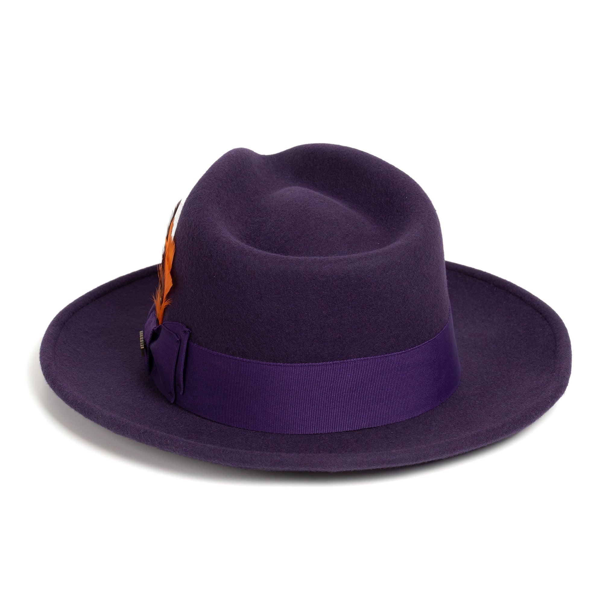 Purple Fedora 100% Australian Wool Crushable Hat by Ferrecci