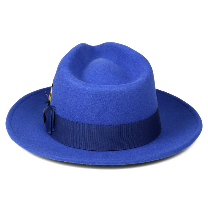 Royal Blue Fedora 100% Australian Wool Crushable Hat by Ferrecci