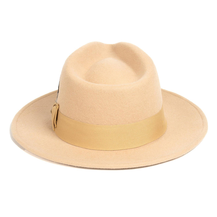 Tan Fedora 100% Australian Wool Crushable Hat by Ferrecci
