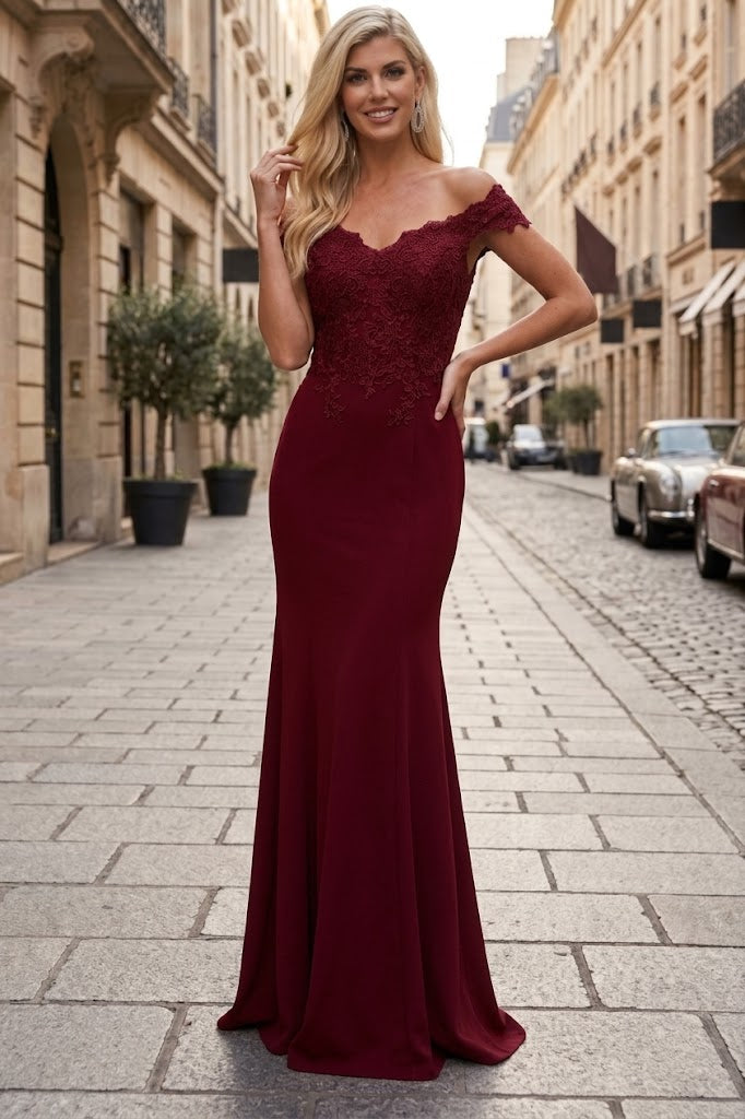 Fitted Evening Gown Mermaid Long Formal Prom Dress by May Queen MQ1675
