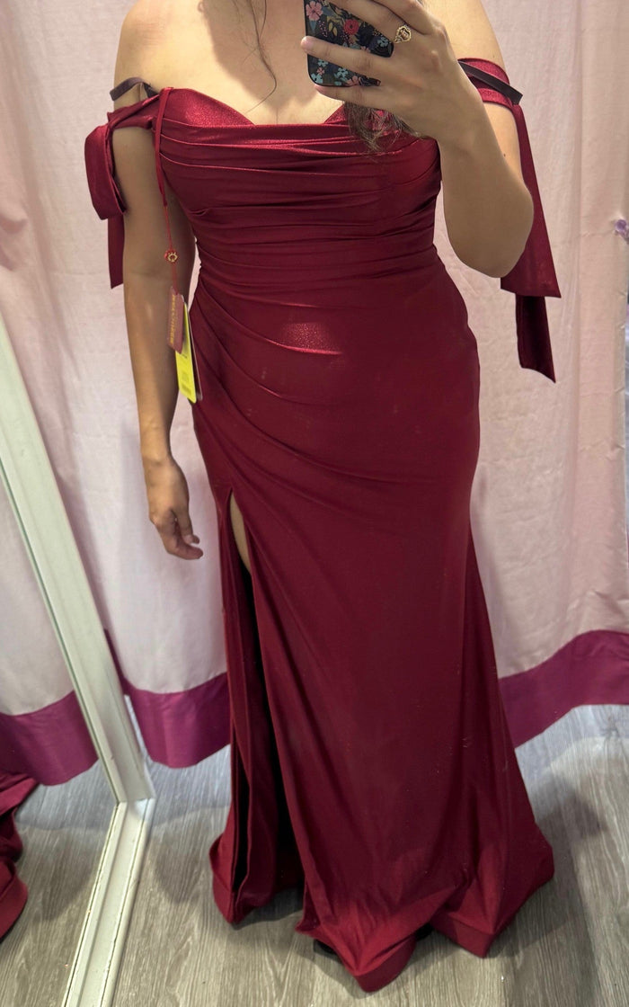 Stretchy Ruched Off The Shoulder Prom Dress