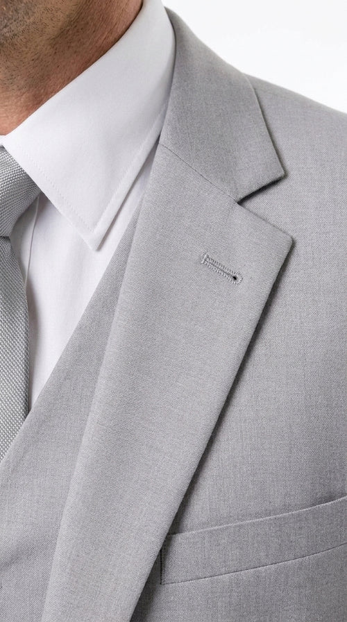 Dad and Son Suit – Father and Son Matching Light Gray 3-Piece Wedding Suits in Very Light Grey - Silver Ash Color