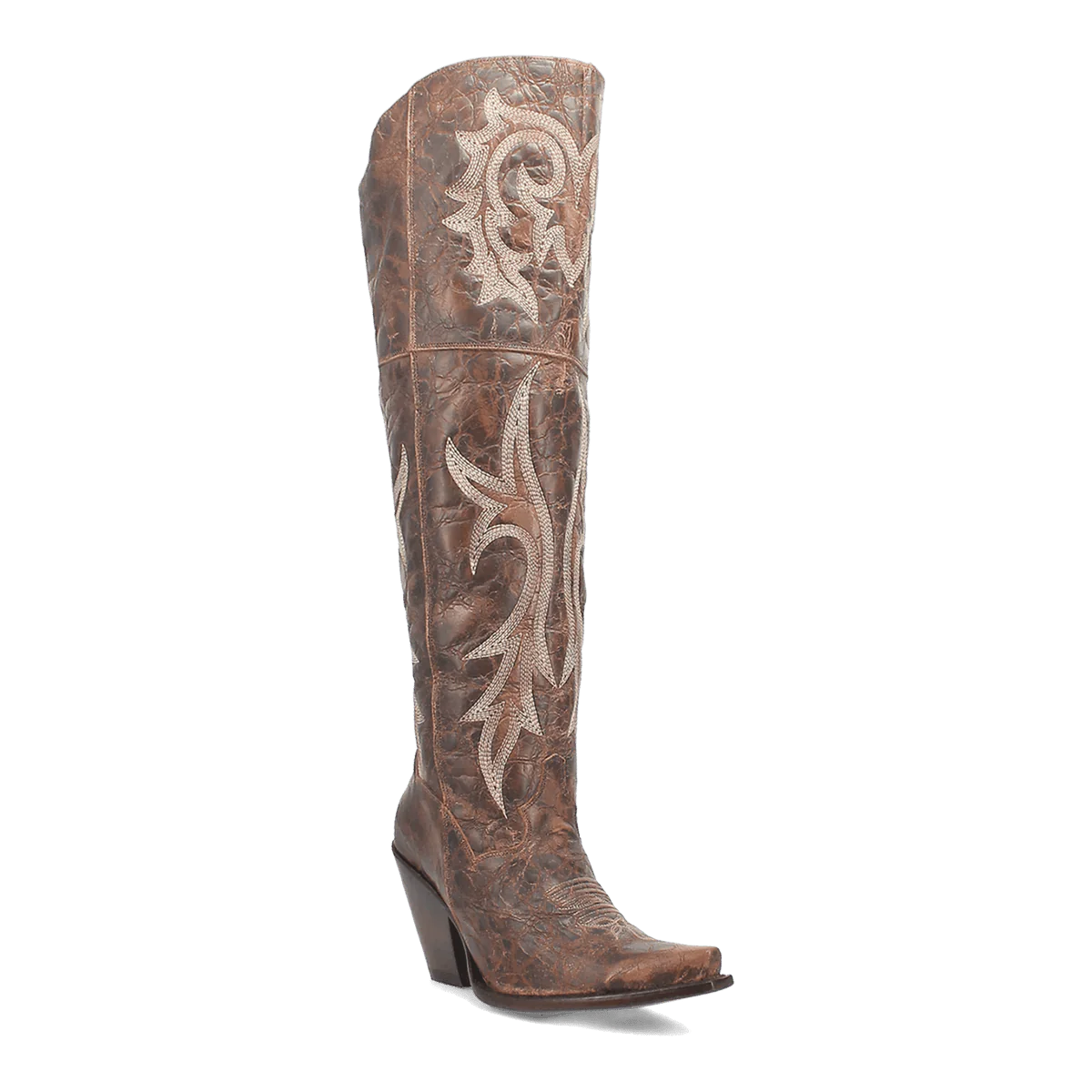 Dan Post Women's Jilted Snip Toe Leather Tall Boots - Brown by Dan Post Boots – SuitUSA