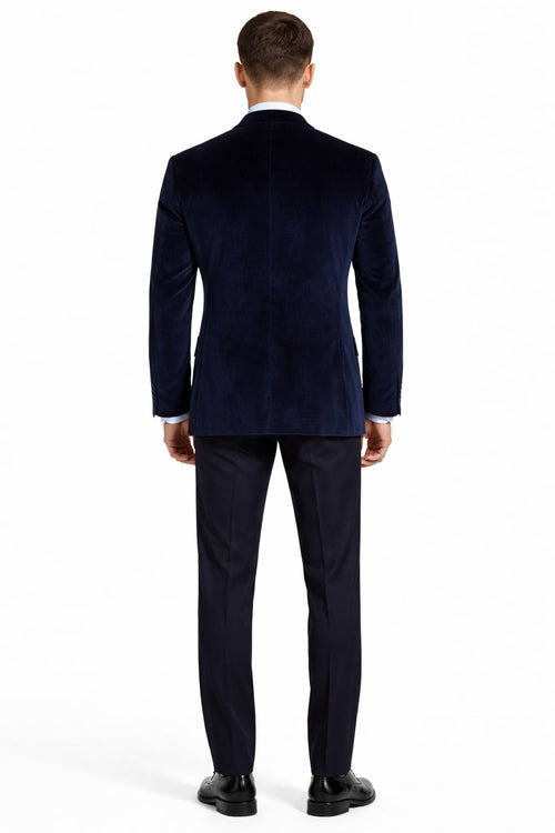 Men's Velvet Dark Navy Blue Blazer - Sport Coat For Men