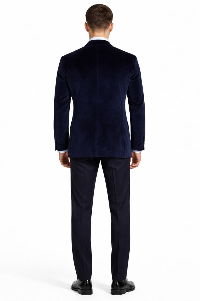 Men's Velvet Dark Navy Blue Blazer - Sport Coat For Men