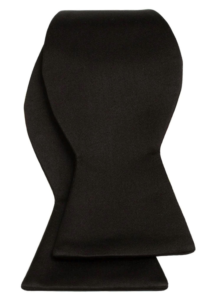 Black Satin Self Tie Bow Tie by David Donahue
