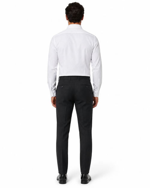 Boxed French Cuff White Tuxedo Shirt by David Donahue
