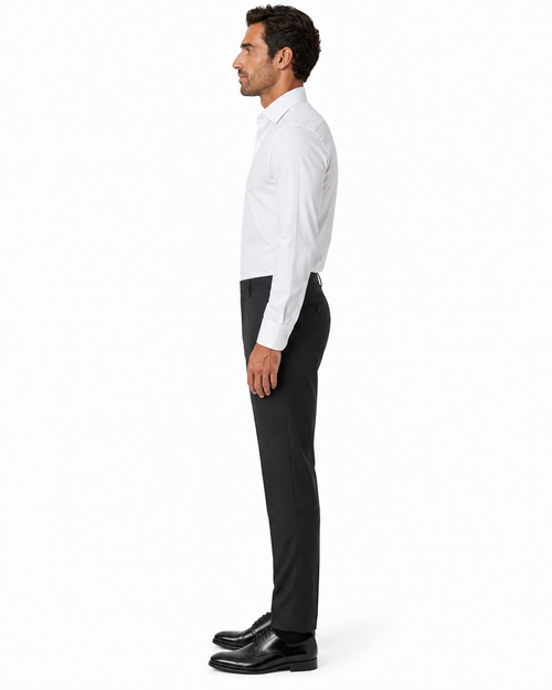 Boxed French Cuff White Tuxedo Shirt by David Donahue