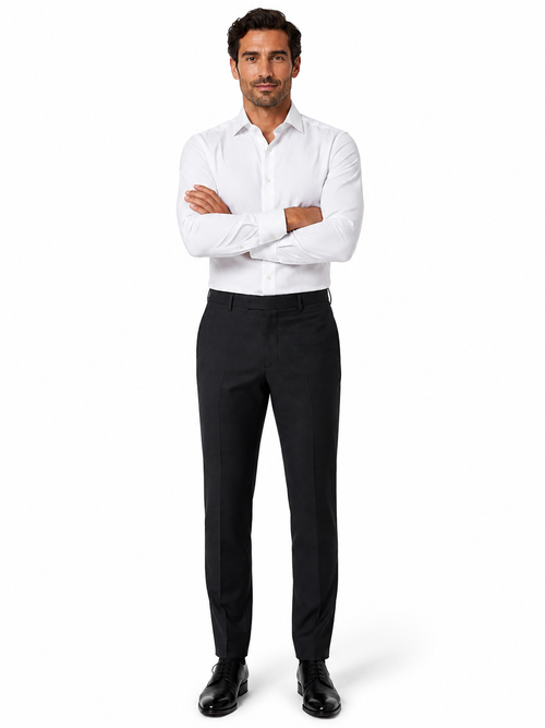 Boxed French Cuff White Tuxedo Shirt by David Donahue