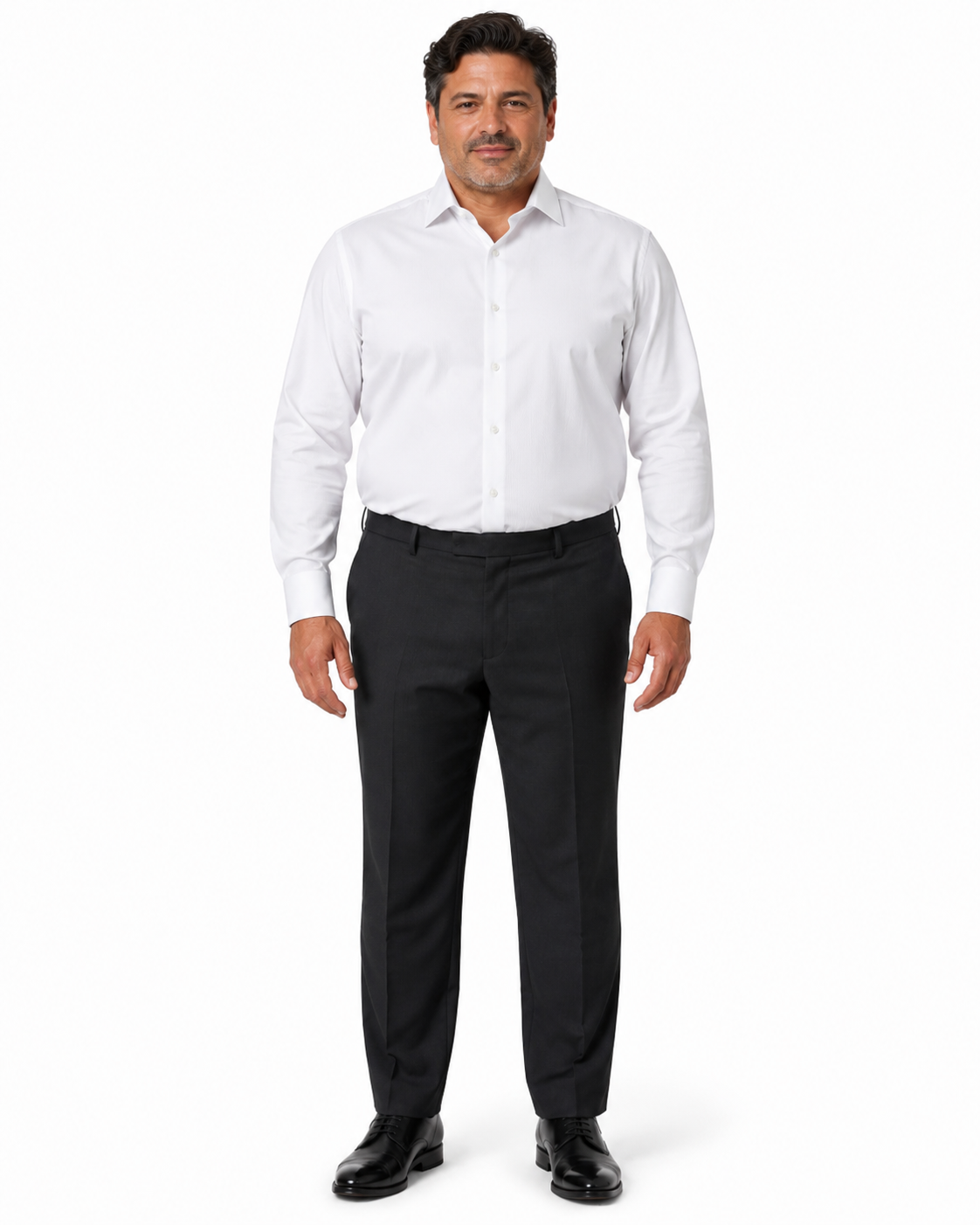 Boxed French Cuff White Tuxedo Shirt by David Donahue