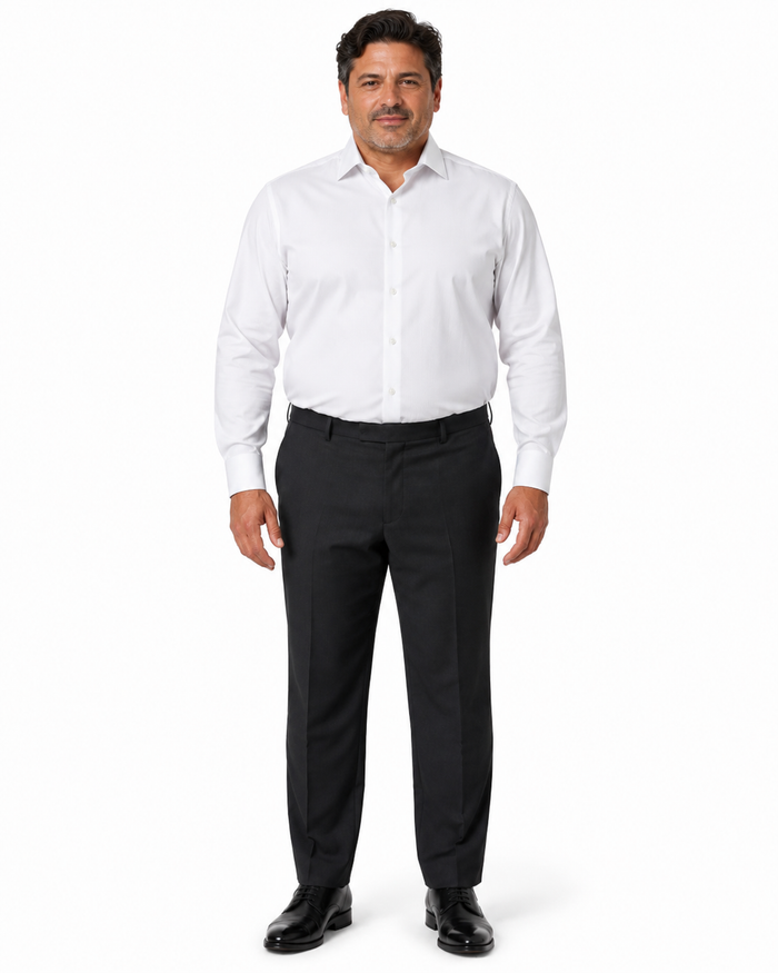 Boxed French Cuff White Tuxedo Shirt by David Donahue