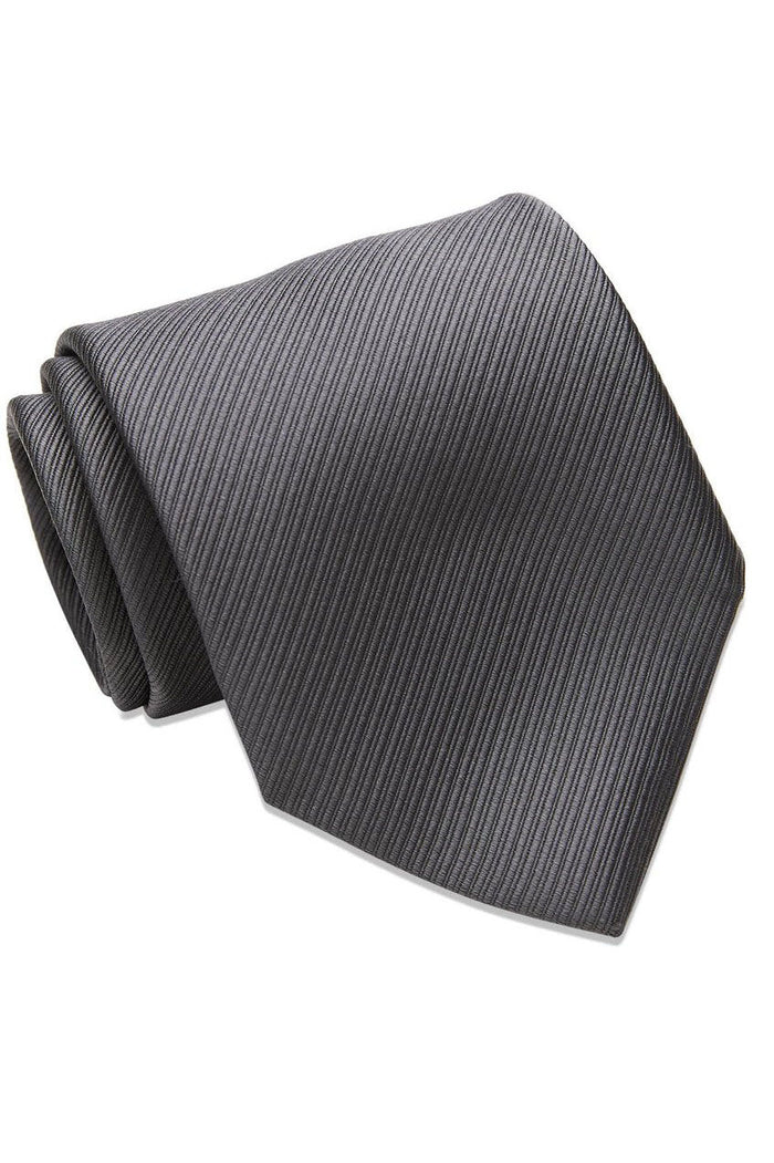 Charcoal Twill Weave Italian Silk Necktie by David Donahue