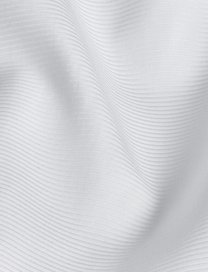 Horizontal Rib French Cuff White Tuxedo Shirt by David Donahue
