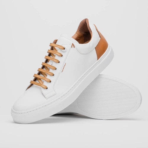 Zelli Diaz Minimalist Rubberized Calfskin Sneaker in Matte White