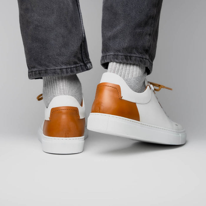 Zelli Diaz Minimalist Rubberized Calfskin Sneaker in Matte White