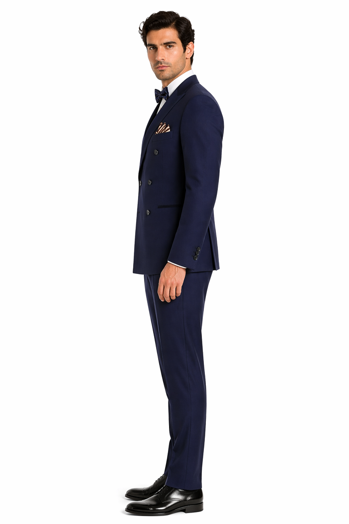 Double Breasted Suits Slim Fit Wool Suit 4 Buttons Style 2020 New Formal Style