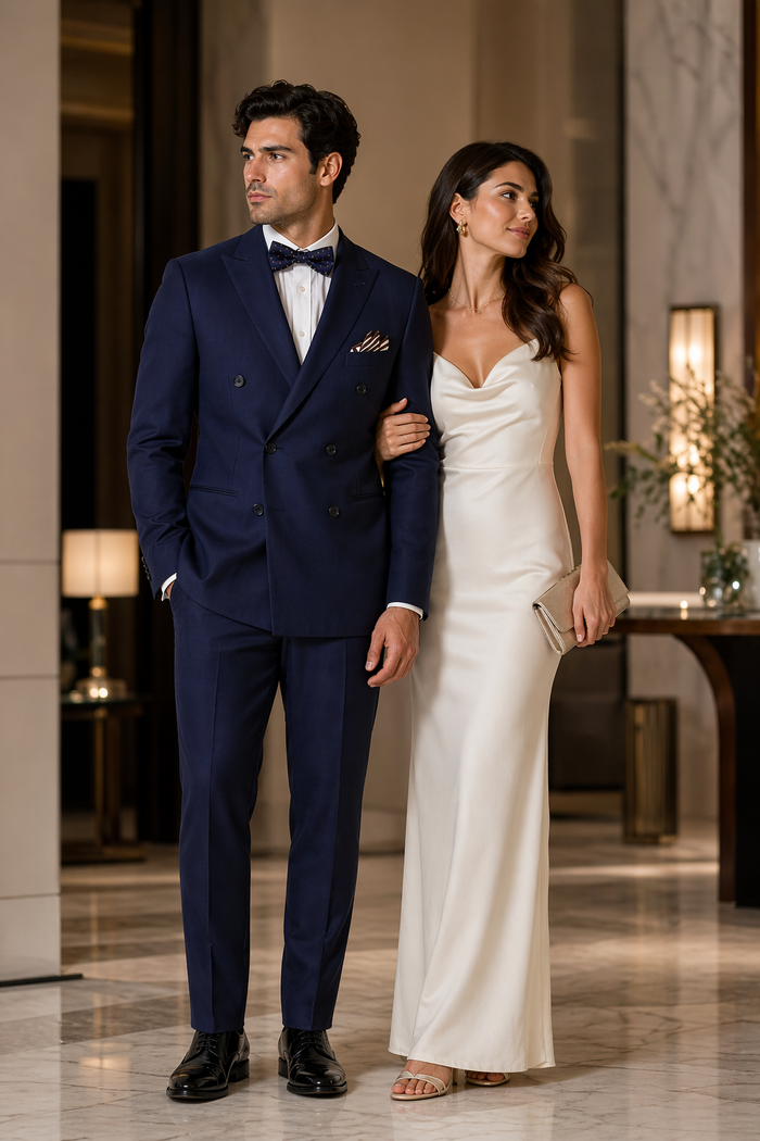 Double Breasted Suits Slim Fit Wool Suit 4 Buttons Style 2020 New Formal Style