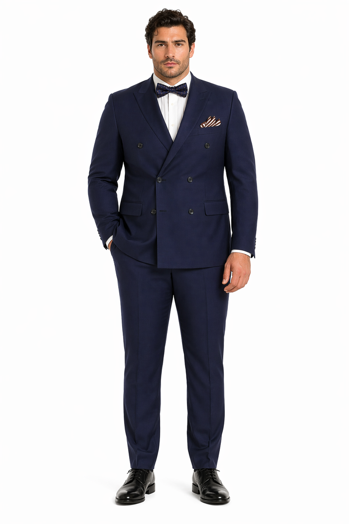 Double Breasted Suits Slim Fit Wool Suit 4 Buttons Style 2020 New Formal Style