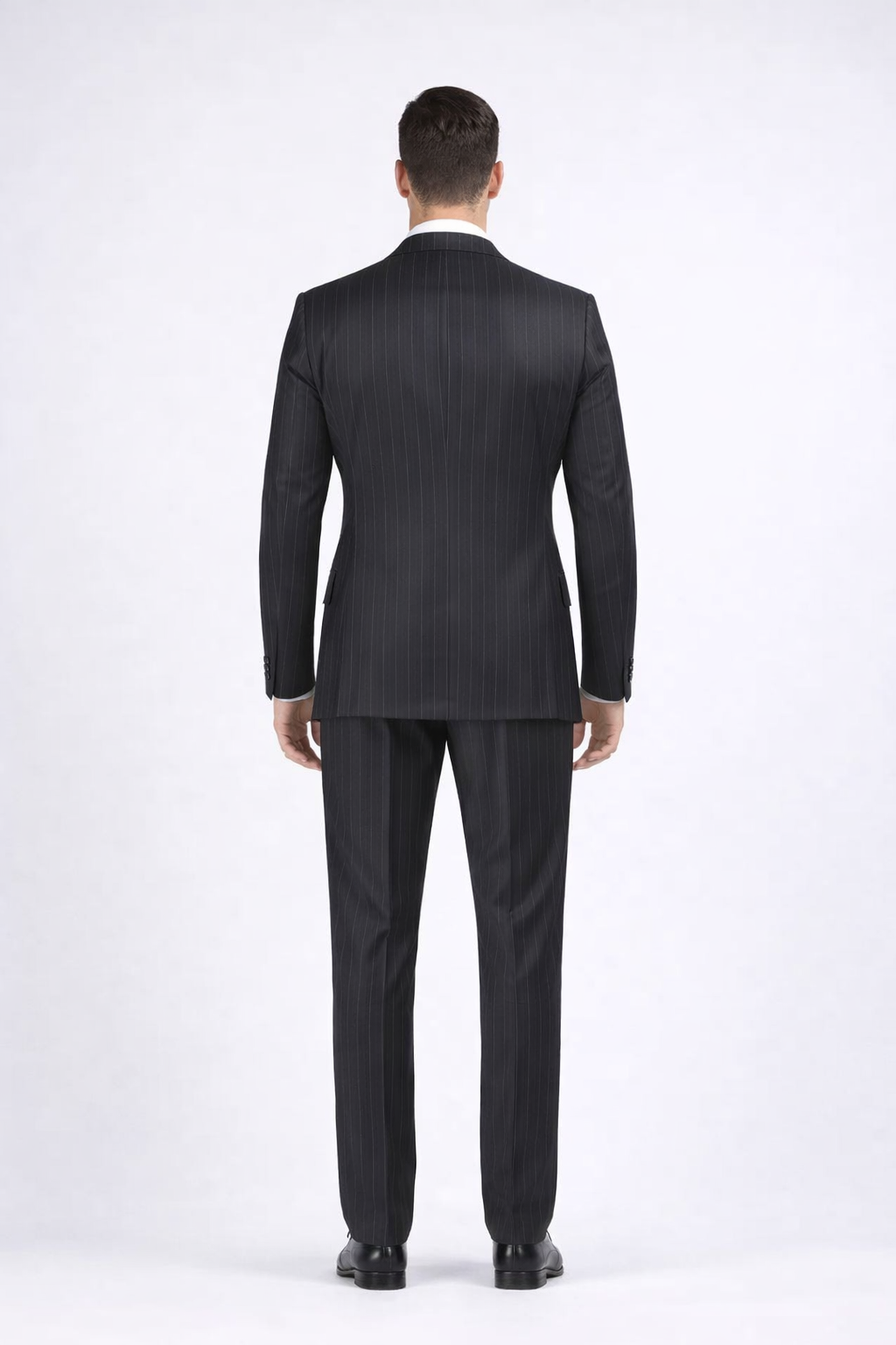 Double Breasted Suits - Vested Suits Wool Fabric - Apolo King Brand - Gray Stripe Suit USA Men's Outlet