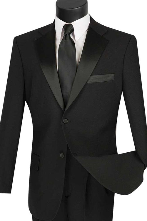 Classic Tuxedo MENS CLASSIC 2 BUTTON POPLIN TUXEDO IN BLACK)