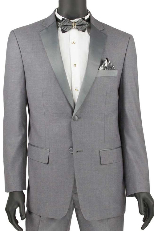 Wedding grey tuxedo MENS 2 BUTTON SLIM FIT NOTCH TUXEDO IN GREY