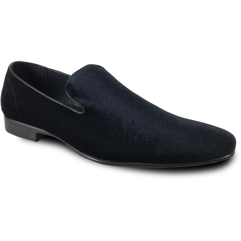Black Prom Shoe MENS MODERN SLIP ON VELVET TUXEDO LOAFER IN BLACK