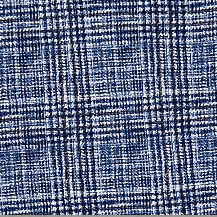 Men's Blue Double Breasted Windowpane Stretch Blazer