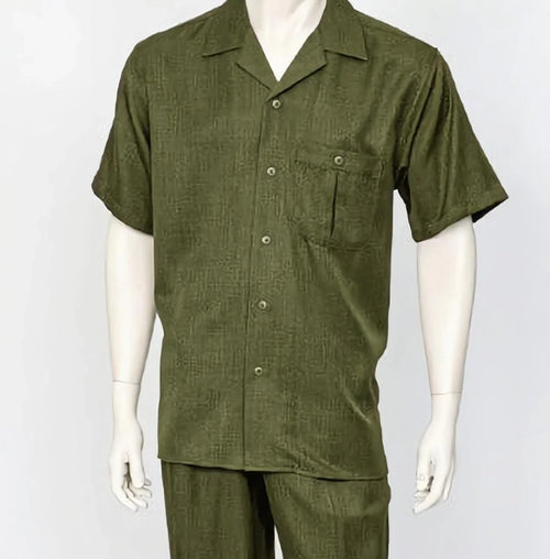 Dreams Mens Olive Short Sleeve Walking Suit Daytona 256-04