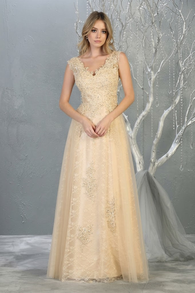 May Queen MQ1799 Special Occasion A-line Embroidered Formal Dress