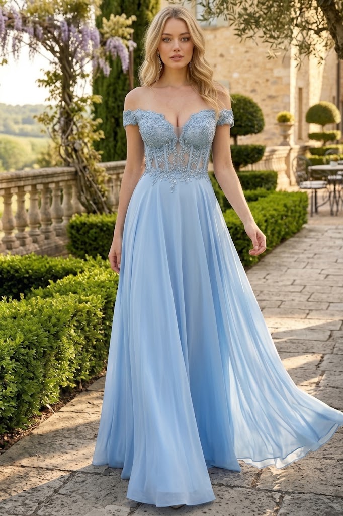 May Queen MQ1714 Bridesmaid Dresses in Chiffon Off Shoulder Plus Size