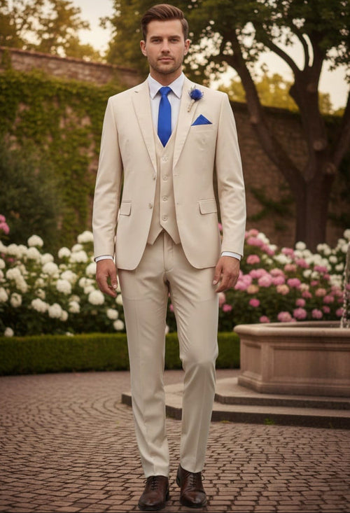 Effetti Suit Designer - 2 button Notch Lapel slim fit EF2N+V-8129 SAND