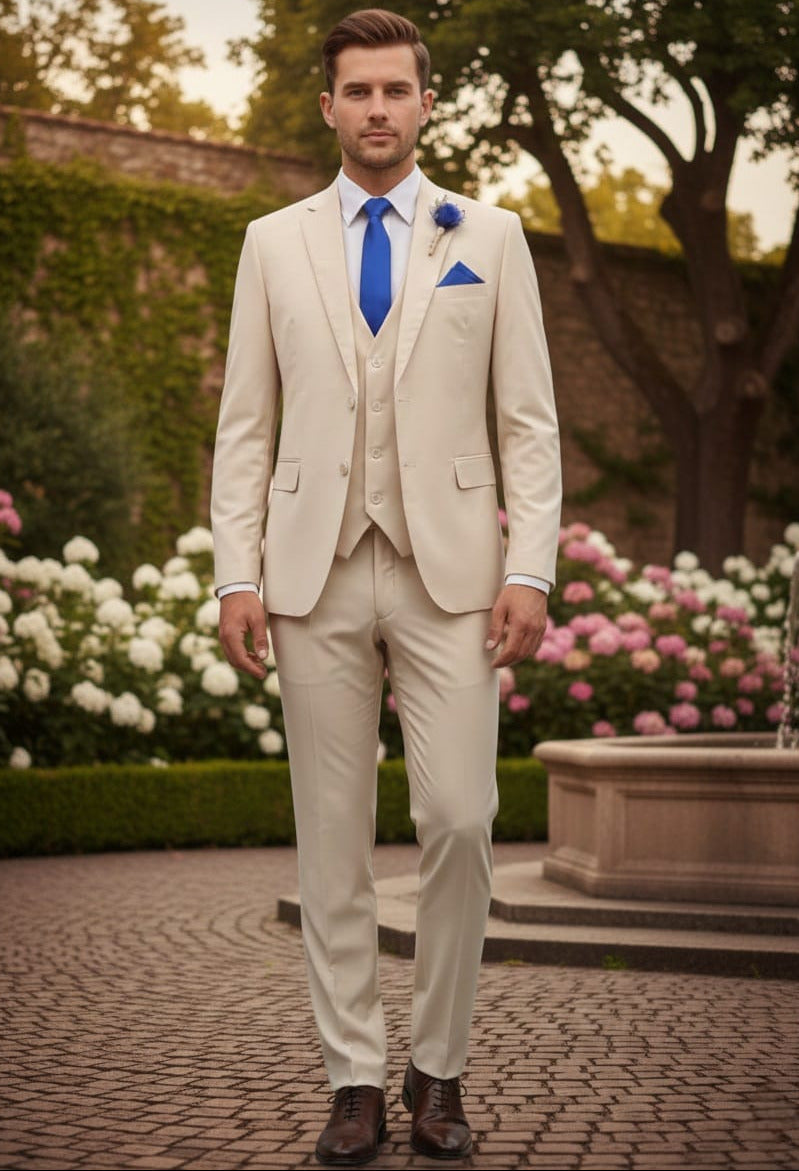 Effetti Suit Designer - 2 button Notch Lapel slim fit EF2N+V-8129 SAND